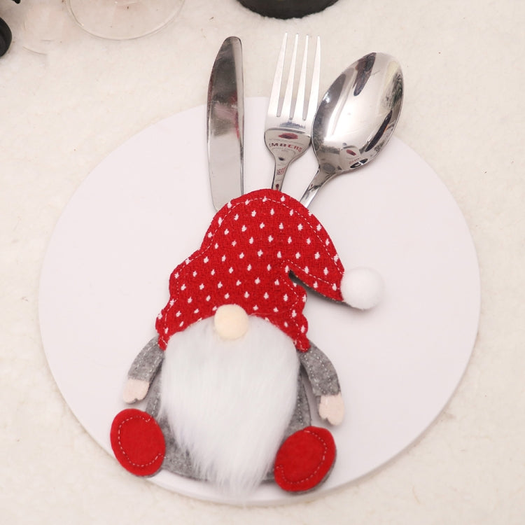 Cartoon Faceless Doll Knife Fork Cover Christmas Decorations