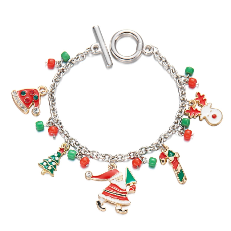 Christmas Tree Santa Claus Charm Bracelet