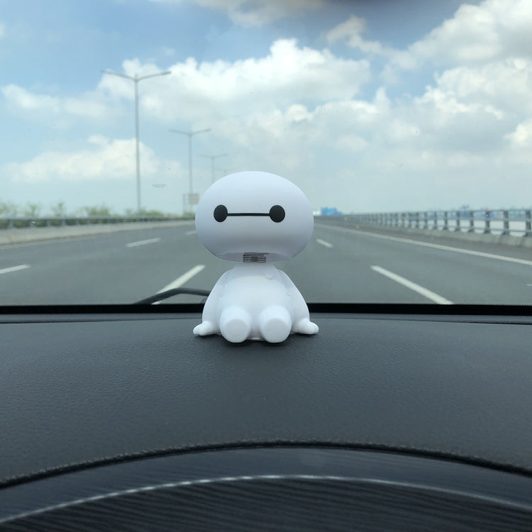 Cheerful Baymax Shaking Head Robot Figure for Car Decoration