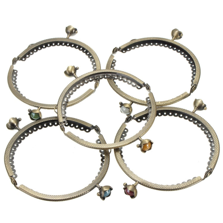 85mm Metal Half Circle Embossed Retro Bag Accessories,Random Color Delivery