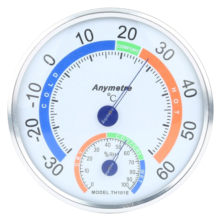 TH101E Mini Round Clock-shaped Indoor Outdoor Hygrometer Humidity Thermometer Temperature Meter