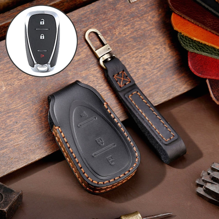 Elegant Cowhide Leather Key Case for Chevrolet 3-Button Remote – Ultimate Key Protection