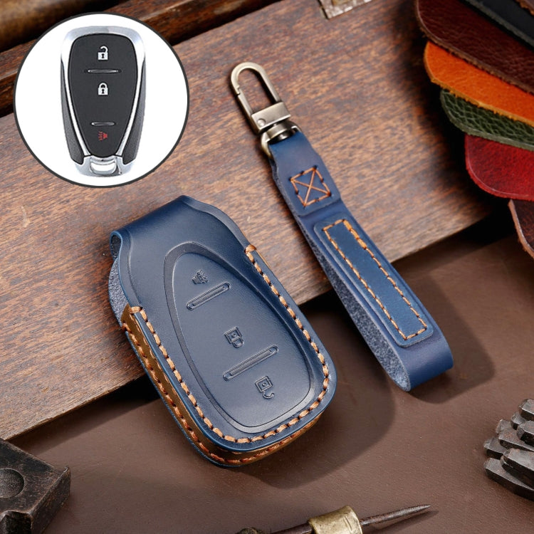 Elegant Cowhide Leather Key Case for Chevrolet 3-Button Remote – Ultimate Key Protection