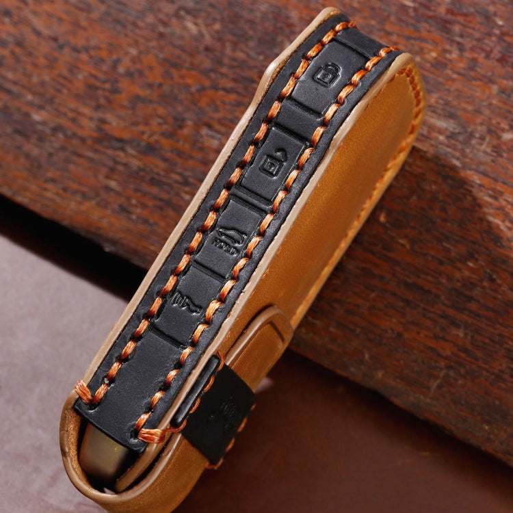 Luxury Cowhide Leather Key Cover for Kia 3-Button Remote - Stylish Protection