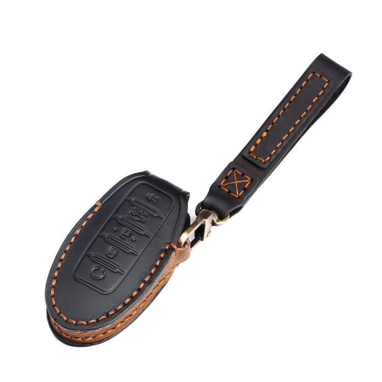 Stylish Cowhide Leather Key Cover for Nissan 5-Button Remote - Ultimate Protection and Comfort