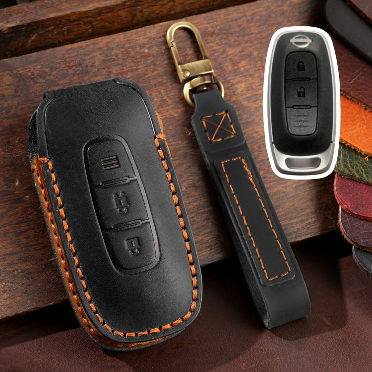 Elegant Cowhide Leather Key Case for Nissan Teana/Ariya - 2-Button Protection Cover