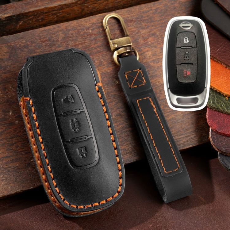 Luxurious Cowhide Leather Key Cover for Nissan Teana/Ariya - 3-Button Protection Case