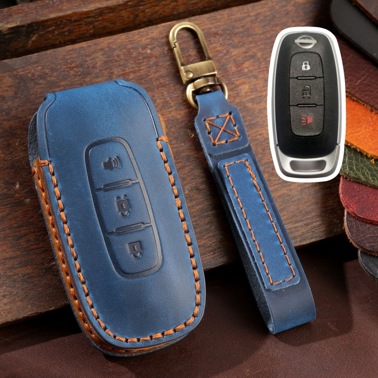 Luxurious Cowhide Leather Key Cover for Nissan Teana/Ariya - 3-Button Protection Case