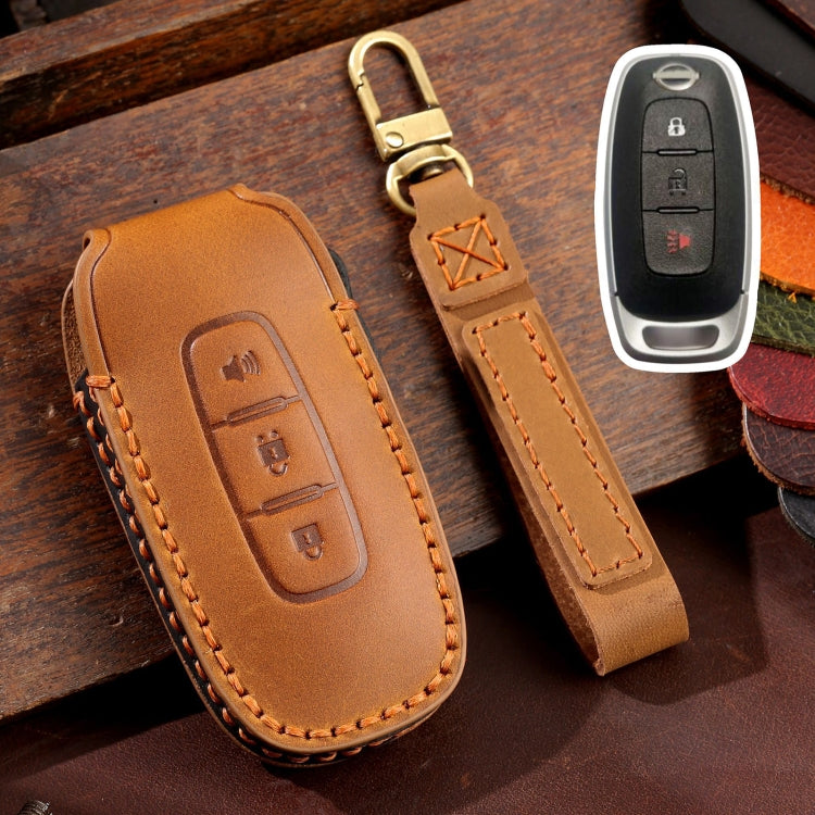 Luxurious Cowhide Leather Key Cover for Nissan Teana/Ariya - 3-Button Protection Case