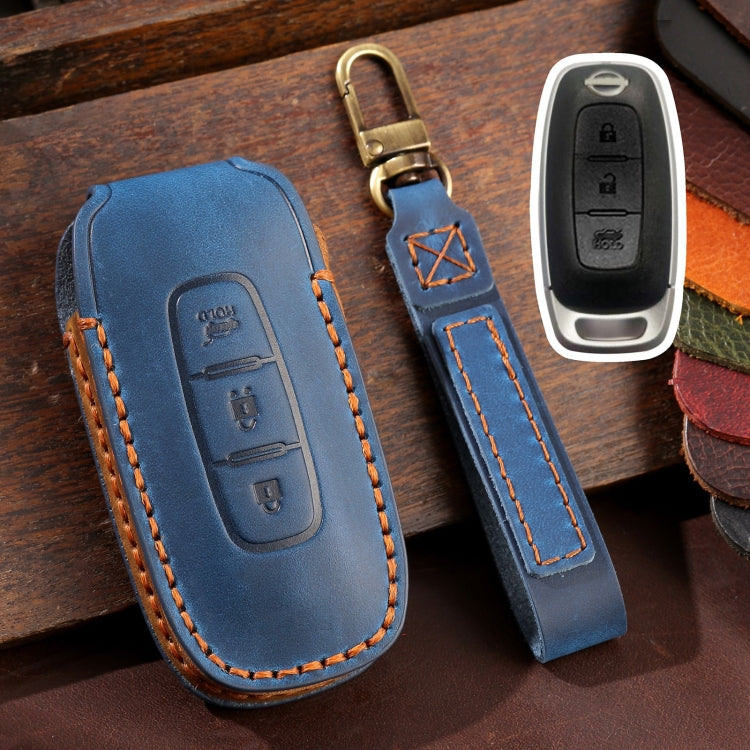 Luxury Cowhide Leather Key Protector for Nissan Teana/Ariya - 3-Button Tail Box Cover