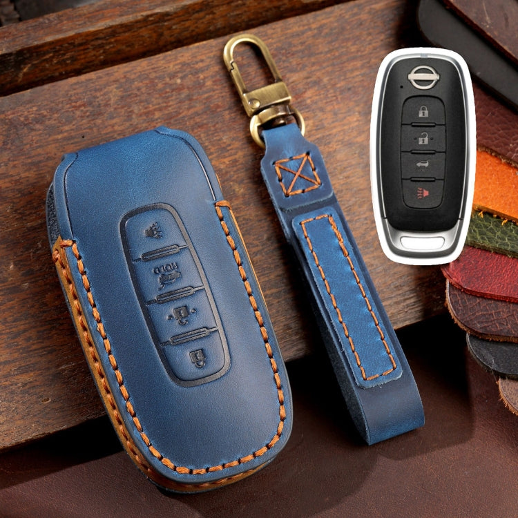 Luxurious Cowhide Leather Key Cover for Nissan Teana/Ariya - 4-Button Protection Case