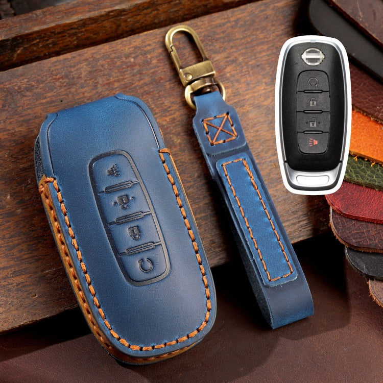 Luxurious Cowhide Leather Key Cover for Nissan Teana/Ariya - 4-Button Protective Case