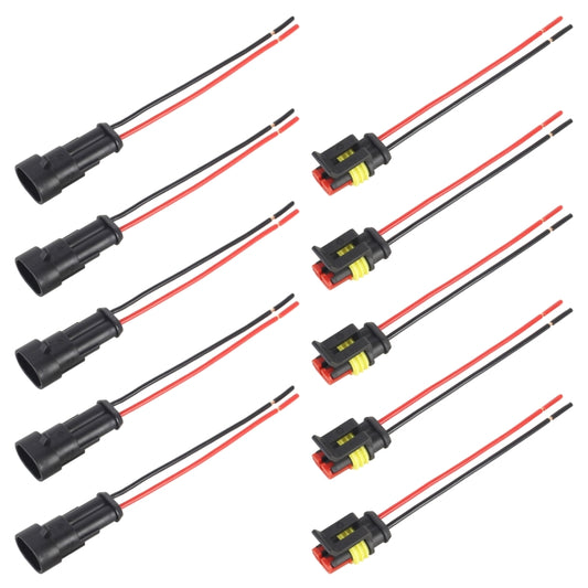 10pcs 1P Car Waterproof Plug Car Connector Plug-In, Length：10cm
