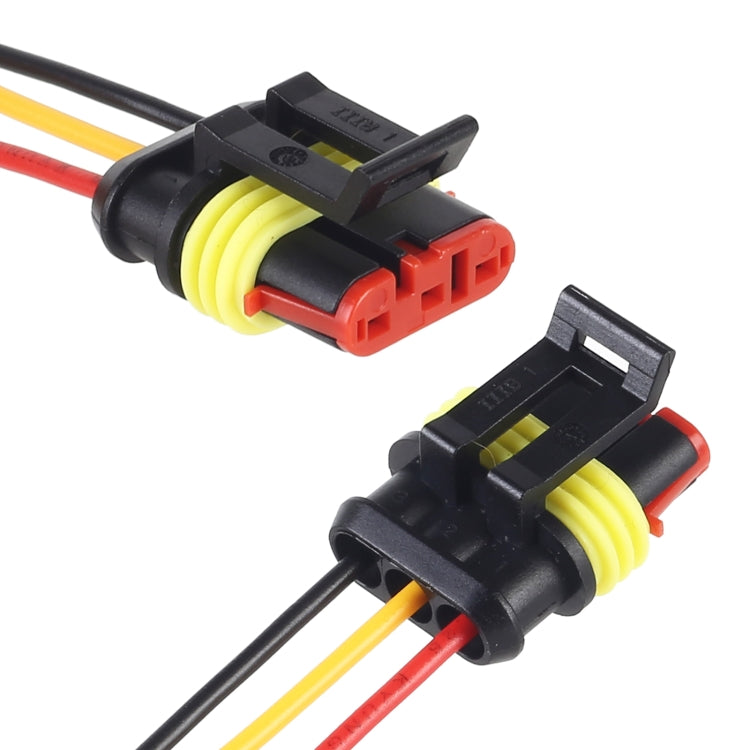 10pcs 2P Car Waterproof Plug Car Connector Plug-In, Length：10cm