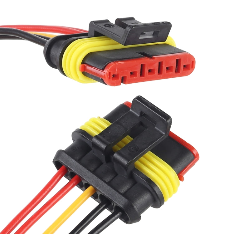 10pcs 4P Car Waterproof Plug Car Connector Plug-In, Length：10cm