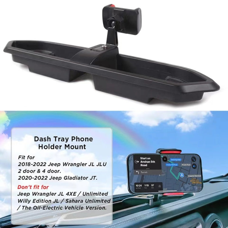 For Jeep Wrangler JL / JT 2018 Car Modified Dashboard Storage Box with Phone Navigation Bracket
