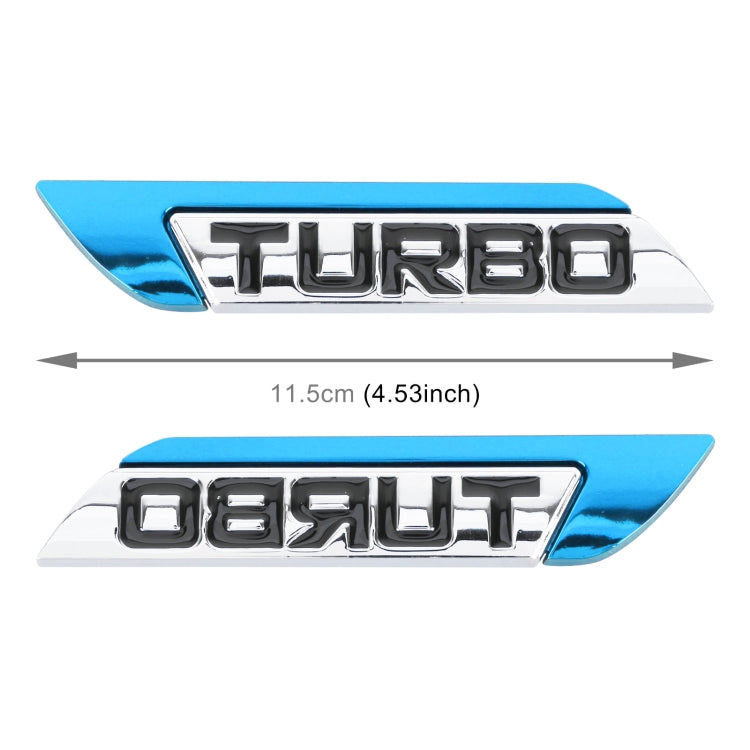 1 Pair Car Turbo Personalized Aluminum Alloy Decorative Stickers, Size: 11.5 x 2.5 x 0.5cm