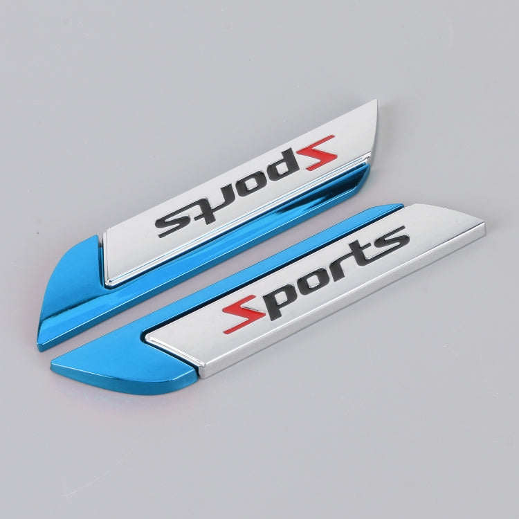 1 Pair Car SPORTS Personalized Aluminum Alloy Decorative Stickers, Size: 11.5 x 2.5 x 0.5cm