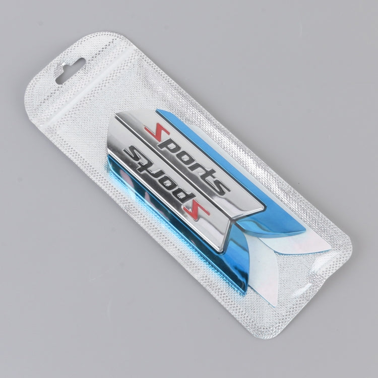 1 Pair Car SPORTS Personalized Aluminum Alloy Decorative Stickers, Size: 11.5 x 2.5 x 0.5cm