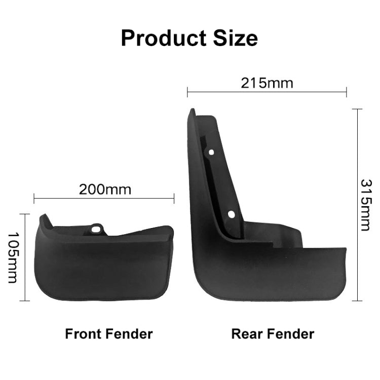 For Multivan Carvelle T5/T6 2008-2020 4pcs/Set Car Auto Soft Plastic Splash Flaps Mudguards Fender Guard