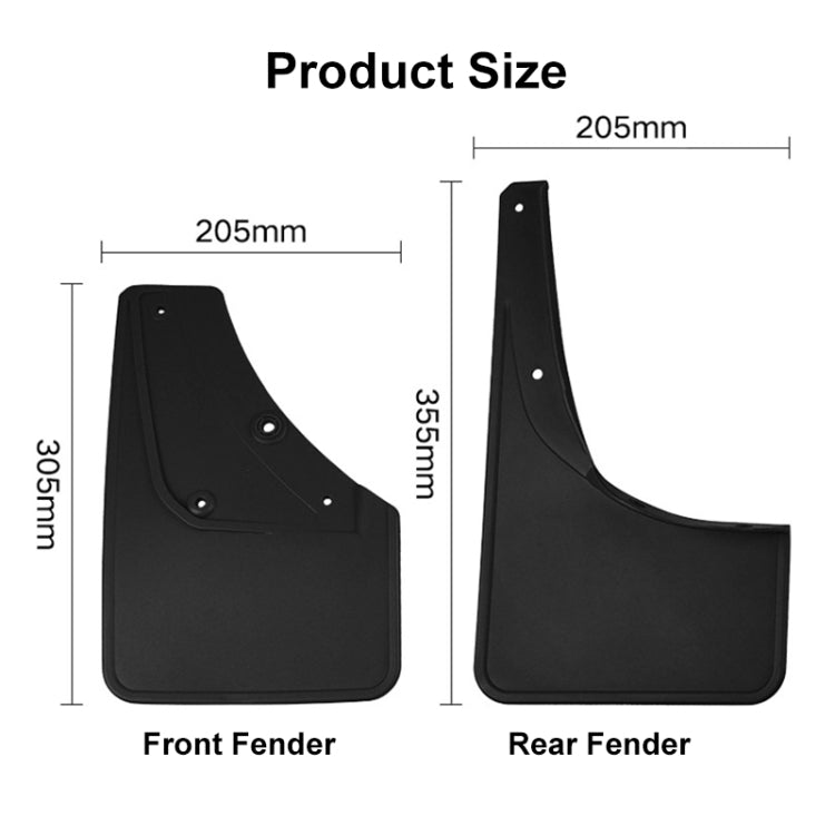 4pcs/Set Car Auto Soft Plastic Splash Flaps Fender Guard
