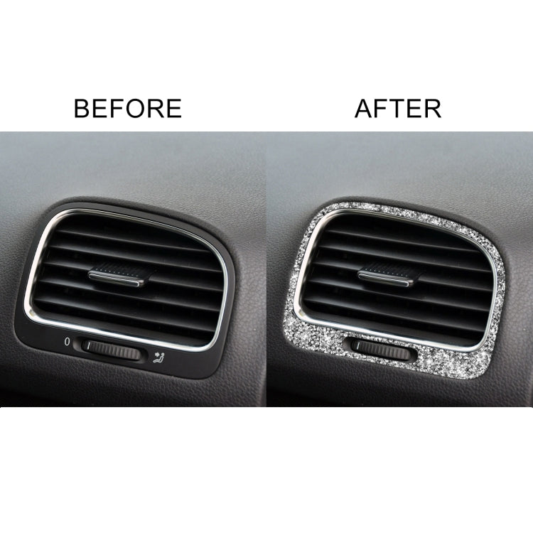 Car Left and Right Air Outlet Diamond Decoration Cover Sticker for Volkswagen Golf 6 2008-2012, Left and Right Drive