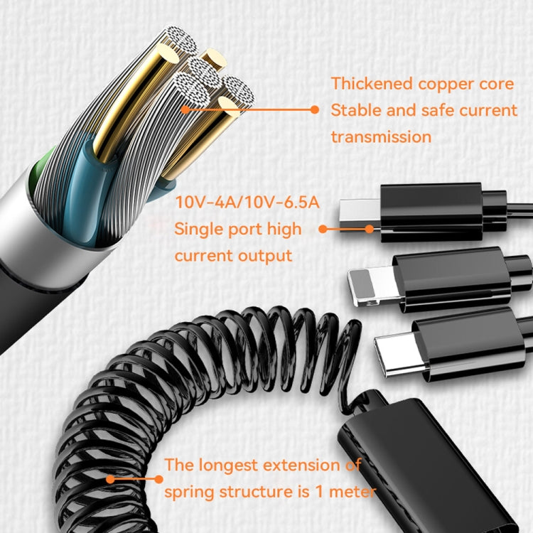 BW13 67.5W 3 in 1 Charging Cable & Dual USB Port Car Charger, BW13