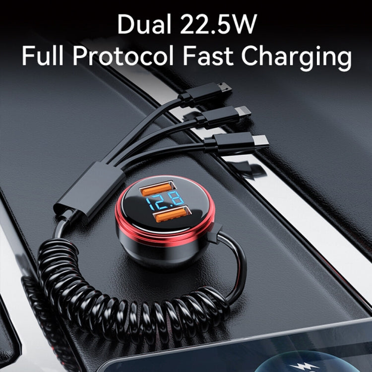 BW13 67.5W 3 in 1 Charging Cable & Dual USB Port Car Charger, BW13