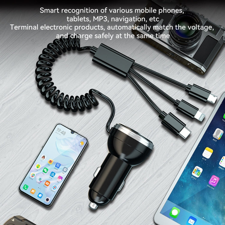BW13 67.5W 3 in 1 Charging Cable & Dual USB Port Car Charger, BW13