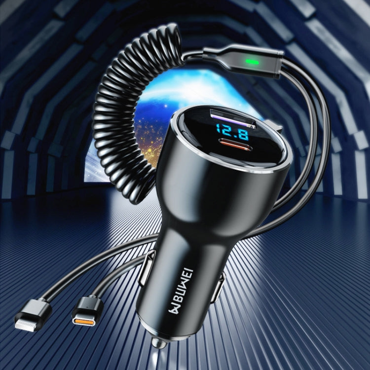 BW25 290W 2 in 1 Charging Cable & USB+USB-C / Type-C Dual Port Car Charger, BW25