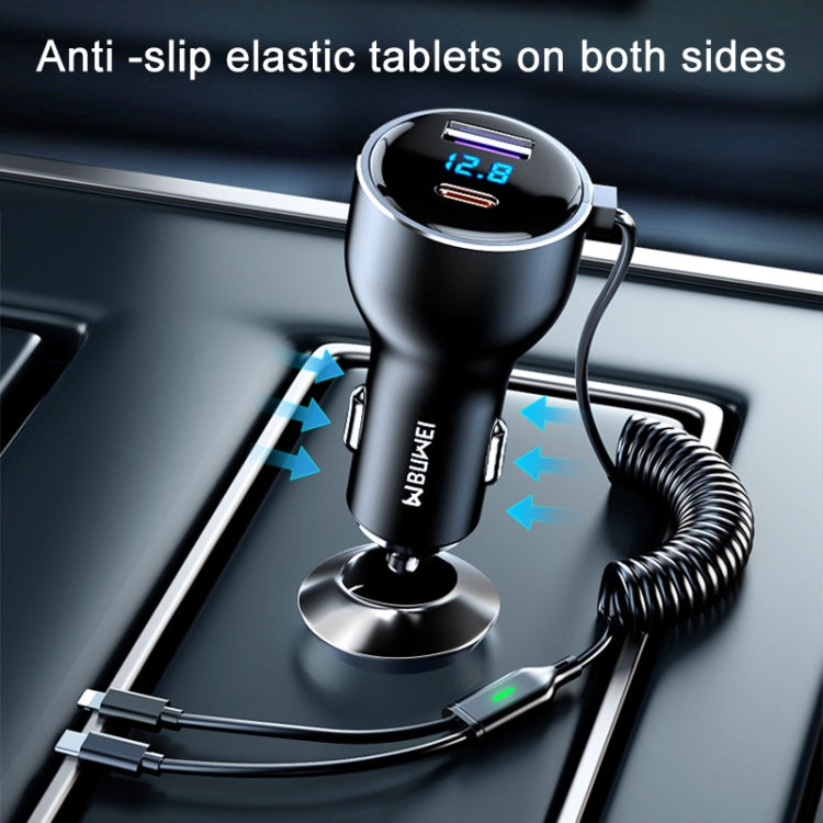 BW25 290W 2 in 1 Charging Cable & USB+USB-C / Type-C Dual Port Car Charger, BW25