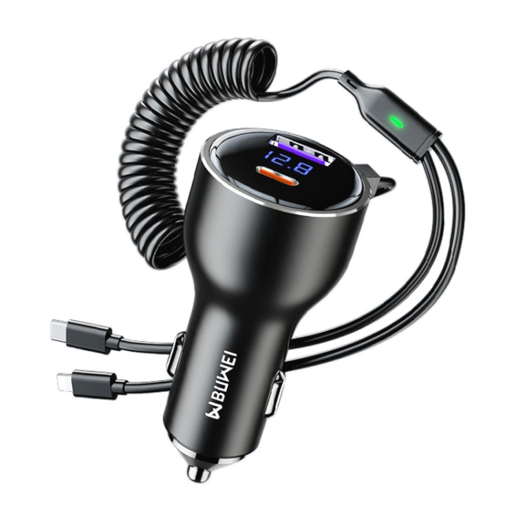 BW25 290W 2 in 1 Charging Cable & USB+USB-C / Type-C Dual Port Car Charger, BW25