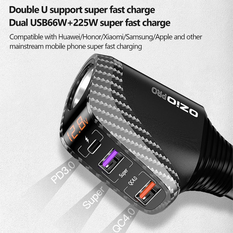 DY68TC 278W PD3.0 100W + Dual USB 66W+22.5W Carbon Fiber Pattern Car Charger, DY68TC