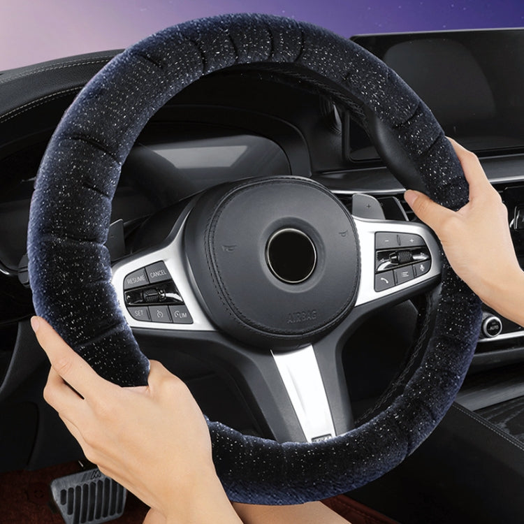 D Style Car Universal Self Heating Plush Warm Anti-skid Steering Wheel Cover, Diameter: 38cm