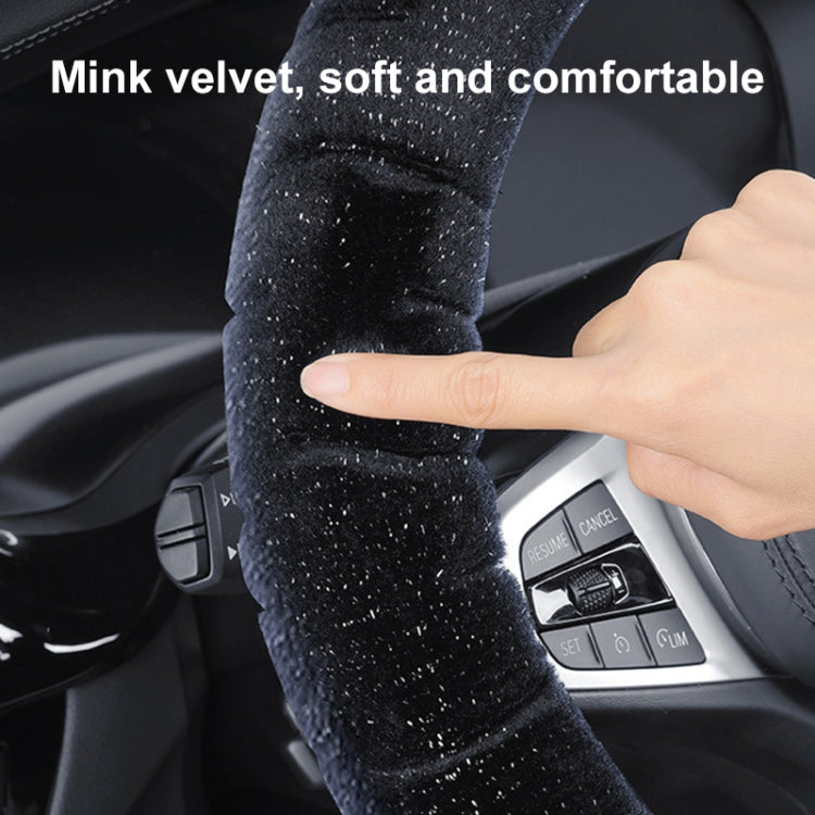 D Style Car Universal Self Heating Plush Warm Anti-skid Steering Wheel Cover, Diameter: 38cm