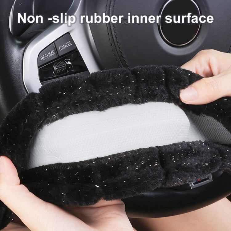 D Style Car Universal Self Heating Plush Warm Anti-skid Steering Wheel Cover, Diameter: 38cm