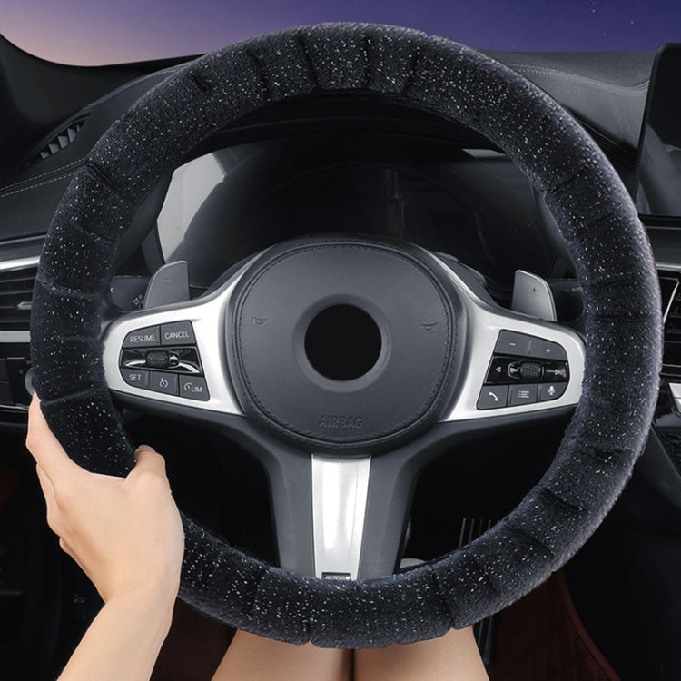 D Style Car Universal Self Heating Plush Warm Anti-skid Steering Wheel Cover, Diameter: 38cm