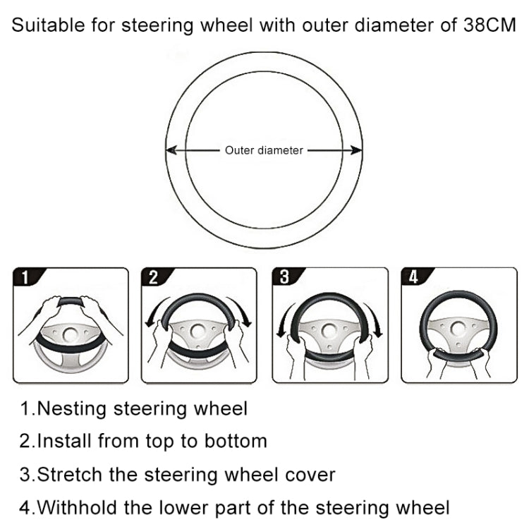Round Style Car Universal Camellia Pattern Plush Warm Anti-skid Steering Wheel Cover, Diameter: 38cm