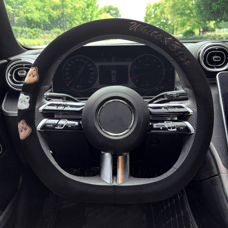 D Style Car Universal Cartoon Pattern Plush Warm Anti-skid Steering Wheel Cover, Diameter: 38cm