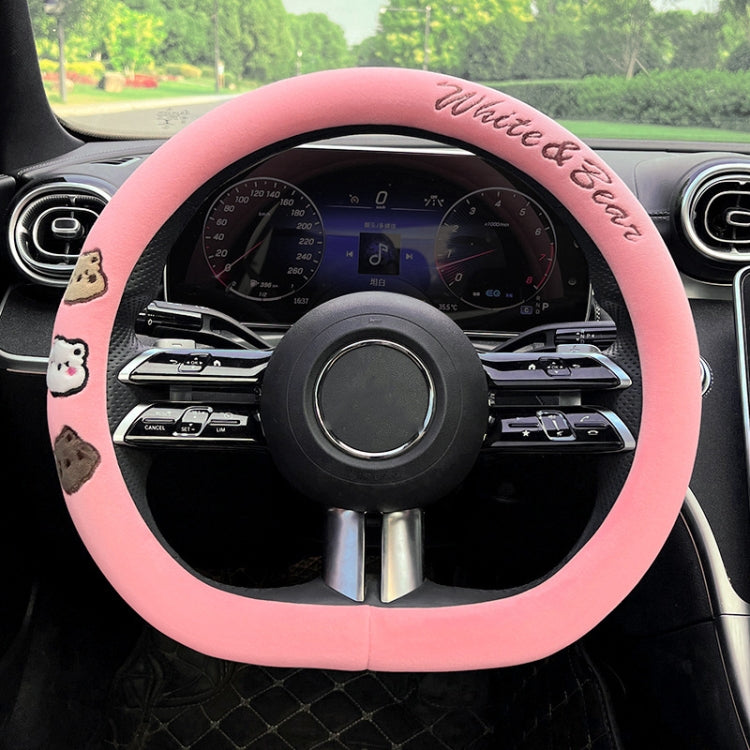 D Style Car Universal Cartoon Pattern Plush Warm Anti-skid Steering Wheel Cover, Diameter: 38cm