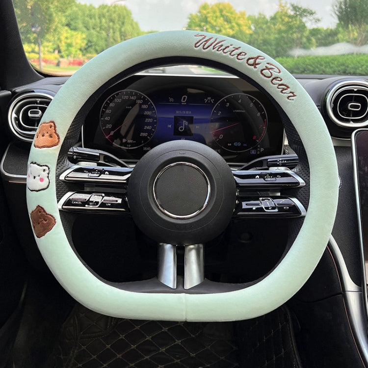 D Style Car Universal Cartoon Pattern Plush Warm Anti-skid Steering Wheel Cover, Diameter: 38cm