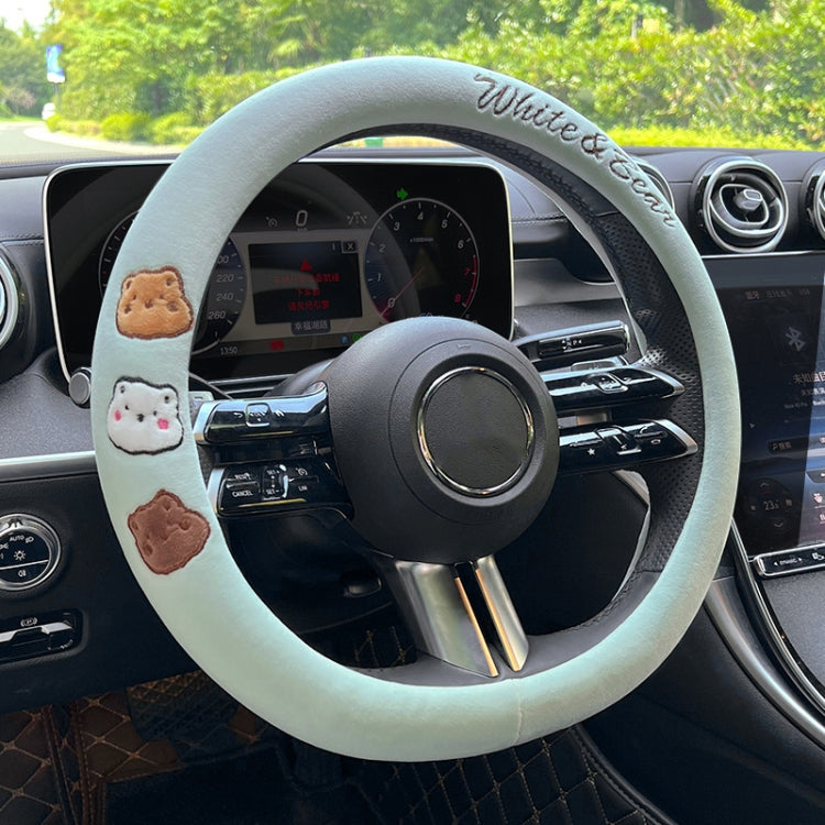 D Style Car Universal Cartoon Pattern Plush Warm Anti-skid Steering Wheel Cover, Diameter: 38cm
