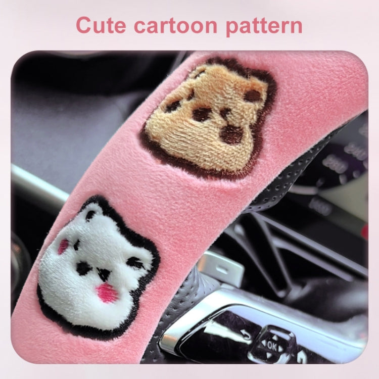 D Style Car Universal Cartoon Pattern Plush Warm Anti-skid Steering Wheel Cover, Diameter: 38cm