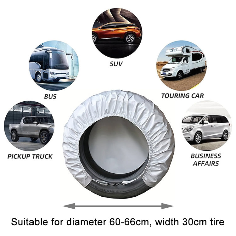 4pcs / Set Car Tire 420D Oxford Cloth Protective Cover, Diameter: 60-66cm, Width: 30cm