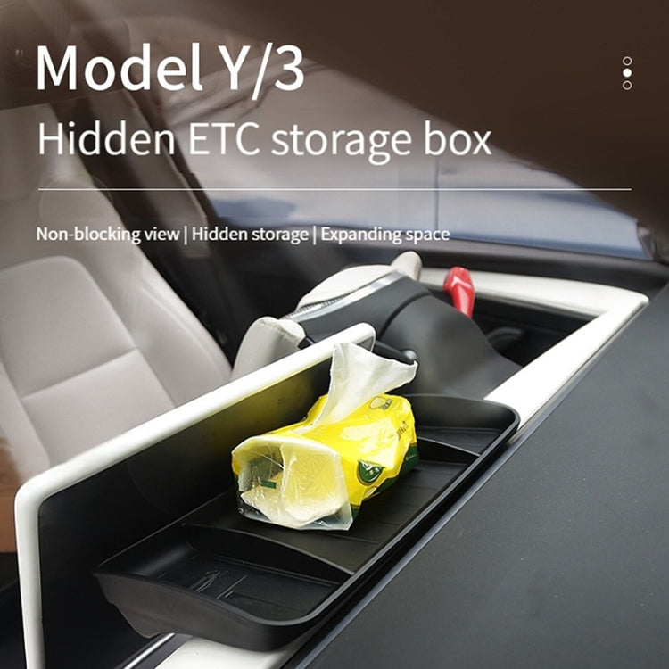 For Tesla Model Y / 3 Car Tissue Box Central Control Screen Hidden ETC Storage Box