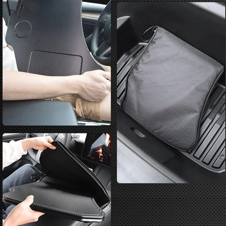 For Tesla Model 3 / Y Car Portable Folding Carbon Fiber Pattern Steering Wheel Table