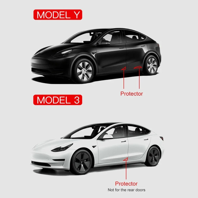 For Tesla Model 3 / Y 2pcs / Set Car Front Door Corner Anti-collision Strips