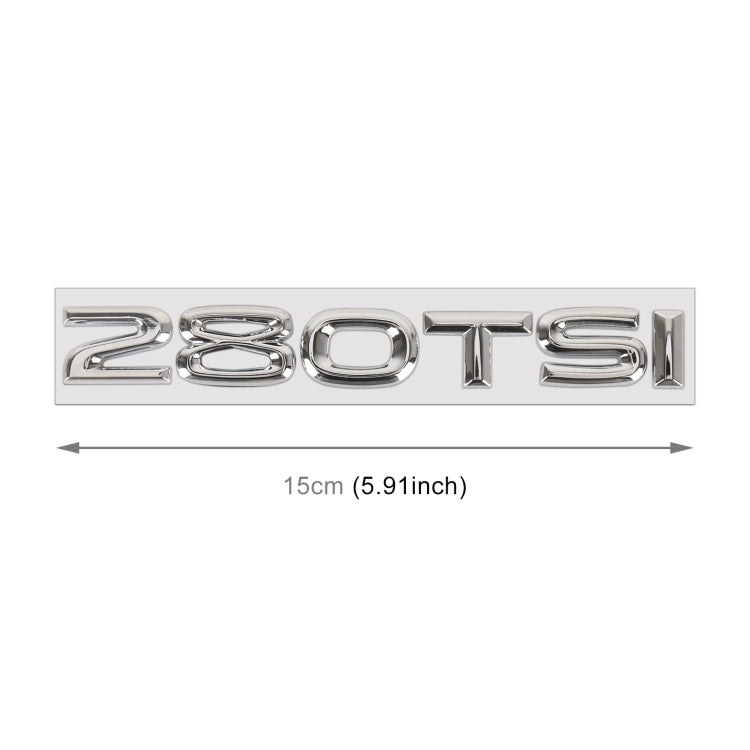Car 280TSI Electroplated 3D Metal Personalized Decorative Stickers, Size: 15x2.5x0.5cm