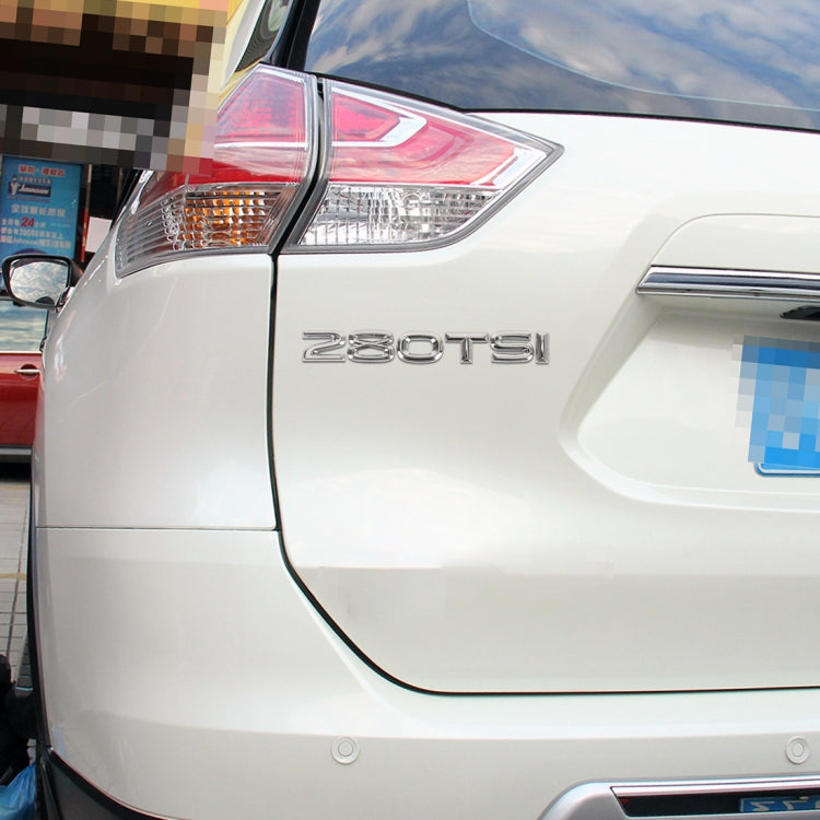 Car 280TSI Electroplated 3D Metal Personalized Decorative Stickers, Size: 15x2.5x0.5cm