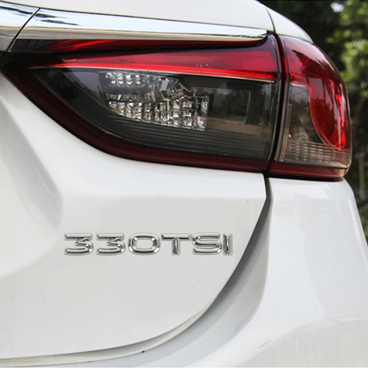 Car 330TSI Electroplated 3D Metal Personalized Decorative Stickers, Size: 15x2.5x0.5cm